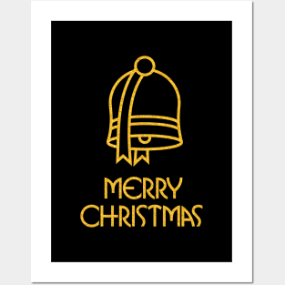 Merry Christmas Art Deco Style - Bell Posters and Art